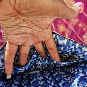 Stella & Dot Blue Patterned Clutch